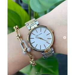 Reloj Anne Klein Ak/2787svtt Original Nuevo Plateado Dorado Blanco
