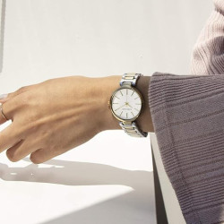 Reloj Anne Klein Ak/2787svtt Original Nuevo Plateado Dorado Blanco