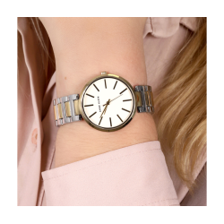 Reloj Anne Klein Ak/2787svtt Original Nuevo Plateado Dorado Blanco