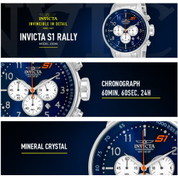 Reloj Invicta S1 Rally 23080 Cronografo Acero Inoxidable