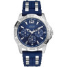 Reloj Guess U0366g2 Original Silicona Y Acero Inoxidable Azul Plateado Azul