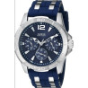 Reloj Guess U0366g2 Original Silicona Y Acero Inoxidable Azul Plateado Azul