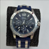 Reloj Guess U0366g2 Original Silicona Y Acero Inoxidable Azul Plateado Azul