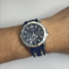 Reloj Guess U0366g2 Original Silicona Y Acero Inoxidable Azul Plateado Azul