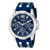Reloj Guess U0366g2 Original Silicona Y Acero Inoxidable Azul Plateado Azul