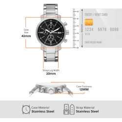 Reloj Fossil Acero Plateado Para Hombre Bq1000 42 Mm